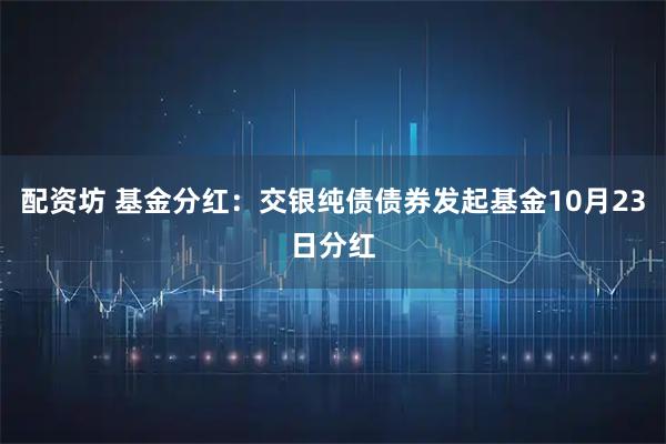 配资坊 基金分红：交银纯债债券发起基金10月23日分红